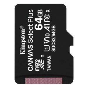 Carte Micro SD 64GB Kingston Canvas Select Plus – Stockage rapide et fiable
