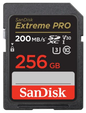 Carte SD 256GB Sandisk – Haute capacité, transfert rapide, fiabilité pro